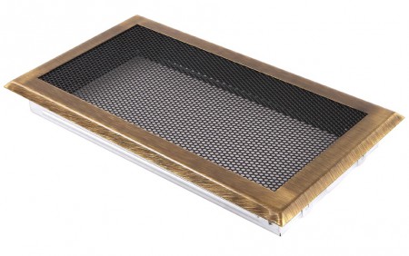 Kratka kominkowa 16x32cm z żaluzją mosiądz-patyna