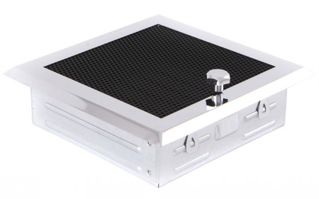 Kratka kominkowa 16x16cm z żaluzją chrom