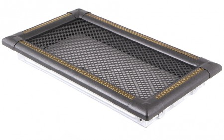 Kratka kominkowa EXCLUSIVE 16x32cm grafit / mosiądz-patyna  